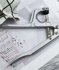 All Purpose Snap Pliers Kit For Crafts And Clothing on woven surface, includes easy snap fastener tool set, no sew button fastener