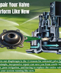 Two-pack irrigation valve diaphragm replacement kit for Rain Bird CP/CPF/DV/DVF/DAS/ASVF valves, Buna-N rubber.