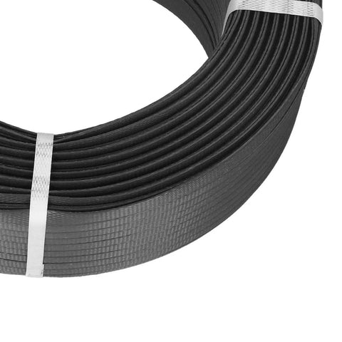 Heavy Duty Pp Manual Packing Belt Roll Killer Tensile Strength Strapping Tape For Hand Baler Tools 12.5mm Width 300m Length secured with silver buckle.