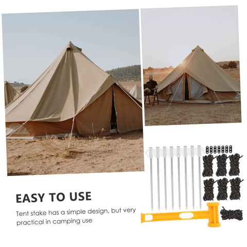 Heavy Duty Tent Stakes Ground Nails Kit For Camping Tarp Beach Outdoor Windproof Easy To Use Durable Corrosion Resistant Sharp Tip Stakes