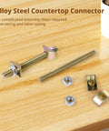 20 Pack Heavy Duty Countertop Connectors And Steel Table Fasteners Quick Setup Furniture Joiner Kit With Semi Round Nuts For Beds And Flip Desks Hella Strong Mounting Kit For Your Workshop with alloy steel fasteners and nuts on wood.