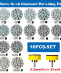 One Inch Diamond Polishing Pad Kit For Detail Finishing, 14 Piece Grit Range From 50 To 10000, Water Sanding Discs Image