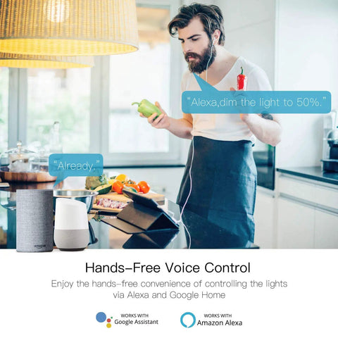 Person using Alexa to control lights with 3 Way Smart Dimmer Switch With Neutral Wire, No Hub Needed, 2.4G WiFi, 1 Pack Black