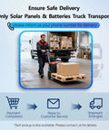 Warehouse worker loading Off Grid Solar Panel Kit For Home With 10kW Inverter And 120V 240V Split Phase Power Output 48V Battery Storage
