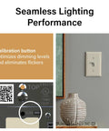 Ivory Toggle Led Dimmer Switch For Up To 150 Watt Bulbs with calibration button for flicker-free lighting.