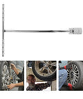 Straight Shooter T Handle Socket Wrench Set Forged From Heavy Duty Steel, shown with chrome finish for turning tight nuts.