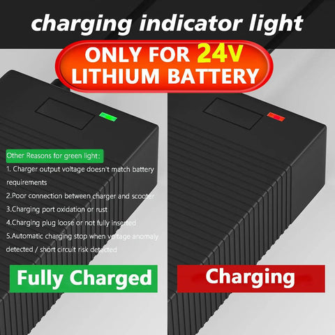 24V Lithium Battery Charger for Electric Scooters and Skateboards Dope 29.4V 2A Fast Replacement With 7 In 1 Plugs Smart LED Indicators And Multi Protection Safe For 24V Lithium Batteries Compatible With GoTrax Razor Ninebot
