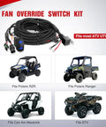 ATV UTV Fan Override Switch Kit With 16AWG Wiring Harness And 5 Pin Rocker Relay Plug And Play For Engine Cooling