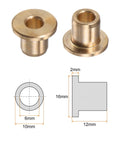 Drop In Ready Bronze Flange Bearing Sleeves Built Tough For Heavy Duty Workshop Projects Featuring Smooth Self Lubricating Operation And Bulletproof Wear Resistance For 6 Mm Shaft Daily Use, showing dimensions and design.