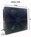 Heavy Duty Solder Fume Extractor With 5 Carbon Filters, compact size 4.8x4.8x2.1 inches, showing grill and filter structure