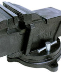 Heavy Duty 6 Inch Bench Vise With 36 Degree Swivel Base Hardened Serrated Jaws Built In Anvil And 6 Inch Jaw Opening