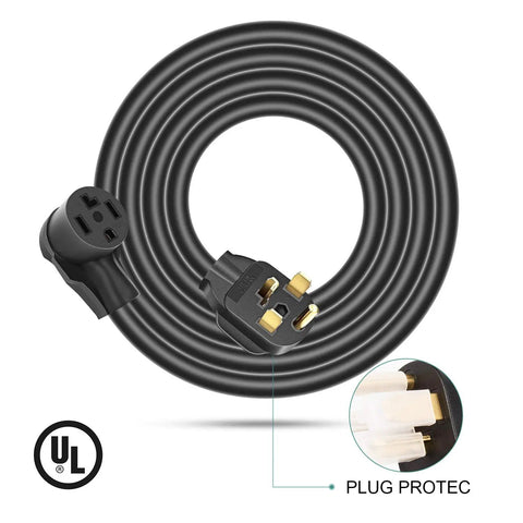 Heavy Duty Dryer Extension Cord 4 Prong 30 Amp NEMA 14 30P To 14 30R For Dryer Power And EV Charging 125 Volt To 250 Volt 10 Feet
