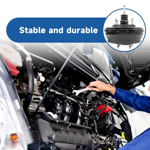 Top Shelf Power Brake Booster 53-2791 installed in Toyota Tacoma engine bay, showing durable black housing and tool in use.