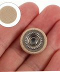 Close-up of beige button from Car Headliner Repair Kit With 60 Pieces Headliner Buttons And Durable Rivets For Sagging Roof Liner