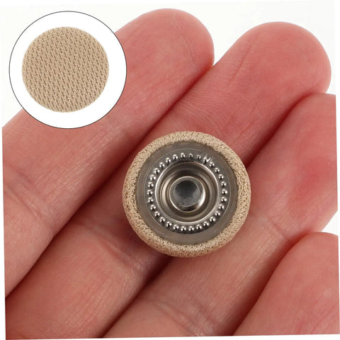 Close-up of beige button from Car Headliner Repair Kit With 60 Pieces Headliner Buttons And Durable Rivets For Sagging Roof Liner