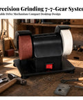 Hella Stable Mini Bench Grinder With Grippy Rubber Base And Low Vibration Motor delivering snappy grinding on compact desktop.