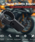 Rider Approved Setup For Guys Who Hate Wrist Strain These Universal Motorcycle Throttle Mounts close-up of black thumb throttle assist.
