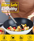Two Pack Large Silicone Cooking Spoons Nonstick Basting Utensils Heat Resistant shown in use with a nonstick pan stirring vegetables