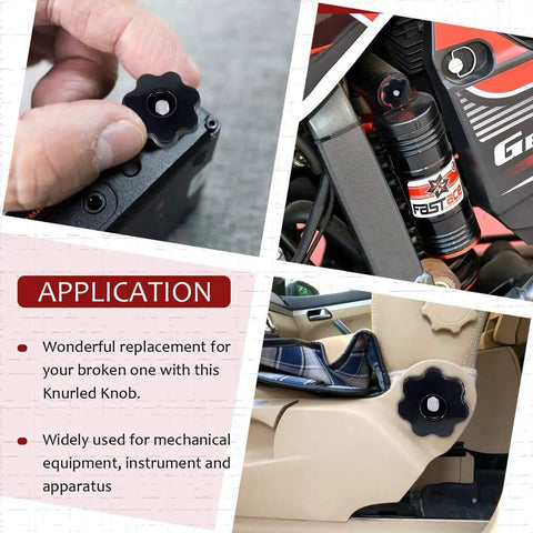 Plastic Screw On Knurled Star Knob Set For M4 M6 M8 M10 Threads Black Hand Knobs Installed In Various Applications