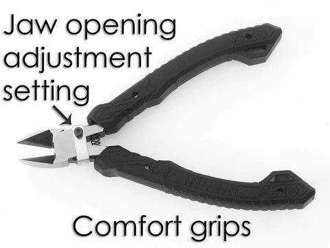 4.75 Inch Precision Mini Nippers Side Cutting Pliers For PCB And Electronics, Pro Grade Flush Cutters With ESD Safe Grips, black handle