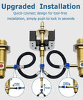 Rough-In Valve With Drain Assembly For Widespread Bathroom Sink Faucets Easy Install Half Inch IPS Connections Brass Construction