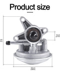 Vacuum pump front view; silver metal body with mounting flange and inlet port