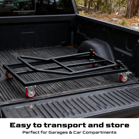 Heavy Duty Folding Chair Dolly Cart for 25 Chairs With 4 Casters, L Shape Flat Stacking Chair Rack, 1500 Lbs Capacity, Black