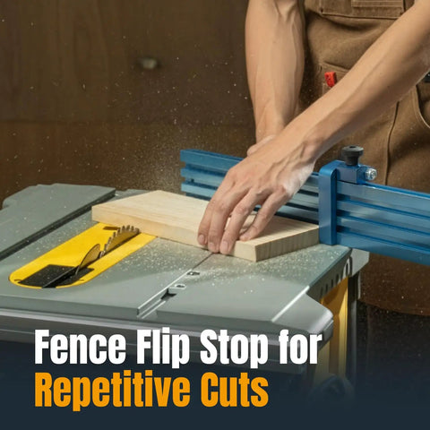 Two And A Quarter Inch Fence Flip Stop For Table Saws Miter Saws And Drill Presses Universal T Track Fence Stop in use
