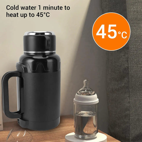 Road Ready Car Electric Kettle Forged From 304 Stainless Steel Features Anti Dry Burn Tech Heats Up Quick For Truckers Brewing Strong Coffee Without The Drama On Highway Runs with digital temperature display.