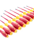 Beefy Insulated Slim Screwdriver Set, 11-Piece With Slotted, Phillips, Xeno, Square, Individually Tested to 10,000 Volts AC