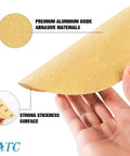 6-inch PSA sanding disc with adhesive backing; beige aluminum oxide abrasive, SATC brand