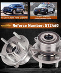 2 Pack Front Or Rear Wheel Hub And Bearing Assembly For 5-Lug Fit 2011-2019 Explorer And 2013-2018 Police Interceptor Utility Non-ABS 4-Bolt Flange Drop-In Replacement Kit