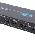 Boss Level 8K 60Hz KVM Switch For PC Laptop And Gaming Console Monitor showing USB and HDMI ports on a compact black body.