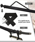 Long Sword Bag For Katana Carrying Case With Shoulder Strap Dope Ninja Sword Sheath for 50 inch katana shown folded and open