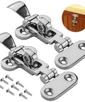 2-pack 4.3 in polished stainless steel boat latches with mounting plates and screws