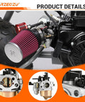 Predator 212 Stage 2 Carburetor Kit With Exhaust For 212cc 196cc 224cc Engines Compatible With Coleman CT200U on mini bike