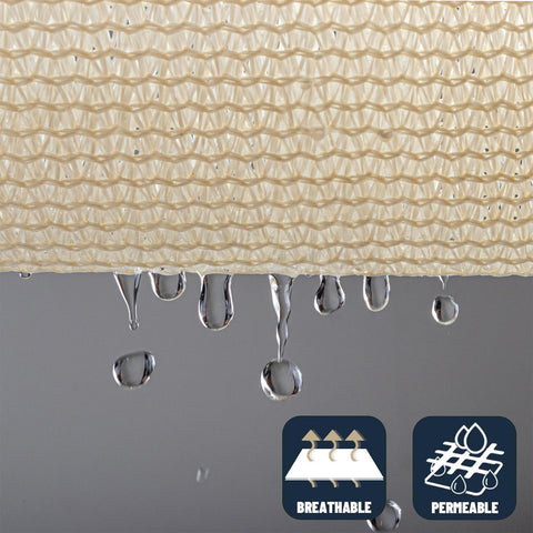Butter Cream 10 Ft By 13 Ft Sun Shade Sail UV Blocking For Backyard Deck Patio Garden And Outdoor Spaces, HDPE material