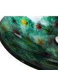 Top Drawer Green Oval Tempered Glass Vessel Sink For Stylish Bathroom Vanity Refresh Above Counter Wash Basin, detailed view.