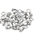 Ball Chain Connector Crimp Link in Stainless Steel for 3mm and 3.2mm Ball Chains, 15x7mm Pull Loop Bead Chain Connection, Corrosion Resistant, Pack of 50