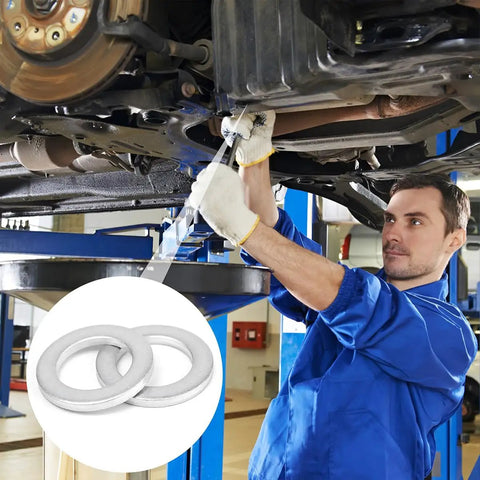 Mechanic using 20 Piece Transmission Fluid Drain Plug Crush Washer Gasket Set For Honda Accord Civic CR V Ridgeline Odyssey Pilot Fit