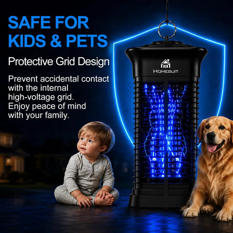 High Powered Bug Zapper 15W 4000V For Indoor And Outdoor Mosquito Killer With 365 Nm Light Attractant Electric Grid Mosquito Trap