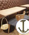 Two Prong Ceiling Hooks Set In Bronze Finish, Heavy Duty Zinc Alloy Construction holding purse under table, Pack Of 8