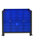 Heavy Duty Collapsible Bulk Container With Easy Access Doors Rock Solid HDPE Storage Tote Built Tough Stackable 600 Pounds Capacity Blue