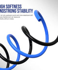 Close-up of blue and black air hose highlighting high softness and stability for One Half Inch OD Air Hose Kit With Push To Connect Fittings