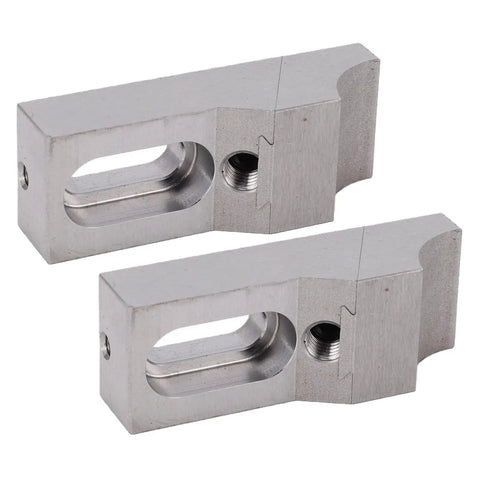 Low Profile Side Clamp Vise With Hardened S136H Mold Steel Arc Jaw Clamps showing precision machined aluminum sides.