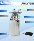 Labeled parts of Electric Plug And Play Fuel Pump Module Assembly For 2002-2004 Chevy TrailBlazer 2002-2004 GMC Envoy