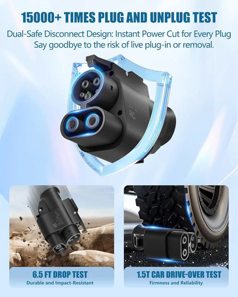 Premium Nacs To Ccs Electric Vehicle Adapter delivering up to five hundred amps with dual-safe disconnect design.