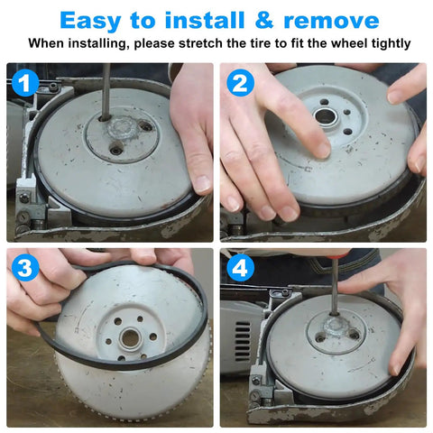 Installation process for Replacement 4 Inch Rubber Bandsaw Tire Set Pack Of 4 For Compact Saws Fits 2629 20 2629 22 6242 6 2429
