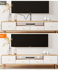 4-pack TV cord hider kit for wall-mounted TVs with four white pass-throughs on a wood-and-white media console
