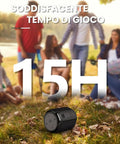 15W Portable Bluetooth Speaker With Dual True Wireless Stereo For Party Vibe, shown outdoors with people